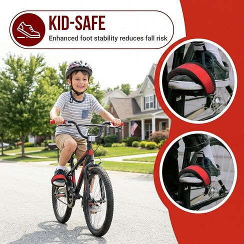 Toddmomy 1 Pair Bicycle Muzzle Bike Attachment for Kids Bikes Bike Pedal Strap Cycling Pedal Accessory Footrest Strips Bicycles Pedal Band Bike Pedal Cover Bicycles Footrest Straps Nylon in Kuwait