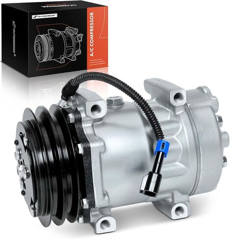 A-Premium Air Conditioner AC Compressor with Clutch Compatible with Volvo ACL, VN/VNL/VNM, WC/WG/WH/WI, White/GMC, ACL, J9C0, WAH WCA WG, WHL WHM, WIA WIL WIM in Kuwait