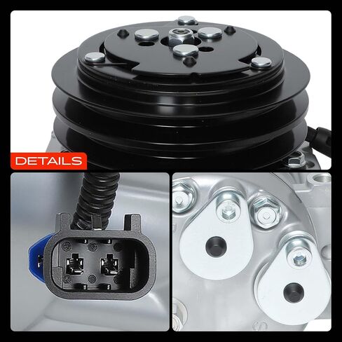 A-Premium Air Conditioner AC Compressor with Clutch Compatible with Volvo ACL, VN/VNL/VNM, WC/WG/WH/WI, White/GMC, ACL, J9C0, WAH WCA WG, WHL WHM, WIA WIL WIM in Kuwait