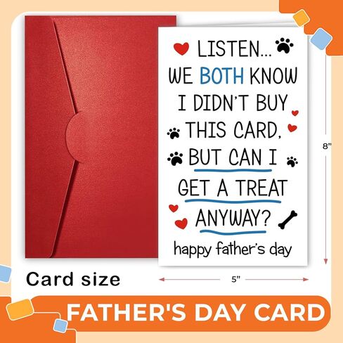 NewEleven Father's Day Card from Dog, Funny Puppy Greeting for Dog Dad, Unique Gift for Husband in Saudi Arabia