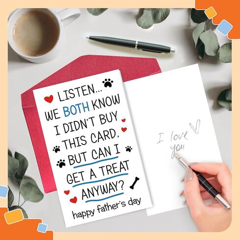 NewEleven Father's Day Card from Dog, Funny Puppy Greeting for Dog Dad, Unique Gift for Husband in Saudi Arabia