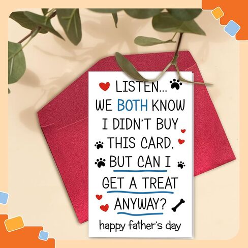 NewEleven Father's Day Card from Dog, Funny Puppy Greeting for Dog Dad, Unique Gift for Husband in Saudi Arabia