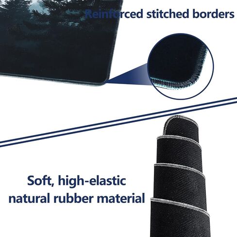Mouse Pad, Large Extended Gaming Mouse Pad, Non Slip Rubber Base & Stitched Edges Mousepad, Grey Forest Desk Mat for Office Computer Keyboard Home(35.4 x 15.7 inch, Grey Forest) in Saudi Arabia