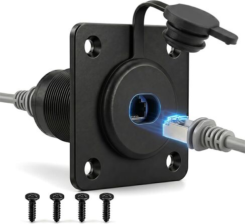 Starlink Pass Through Kit for RV, Waterproof RJ45 Cat6 Wall Socket Compatible with Starlink Standard 4/4X Gen 3 & Mini Ethernet Only, Aluminum Alloy Ethernet Connector for Camper Trailer Boat in Saudi Arabia