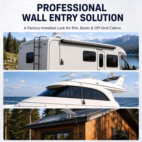 Starlink Pass Through Kit for RV, Waterproof RJ45 Cat6 Wall Socket Compatible with Starlink Standard 4/4X Gen 3 & Mini Ethernet Only, Aluminum Alloy Ethernet Connector for Camper Trailer Boat in Saudi Arabia
