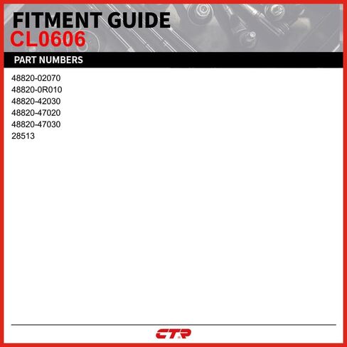 CTR CL0606 [مورد OE] رابط شريط التثبيت الأمامي متوافق مع مركبات Lexus، Scion، Toyota - يستبدل 48820-02070، 48820-0R010، 48820-42030، 48820-47020، 48820-47030، in Kuwait