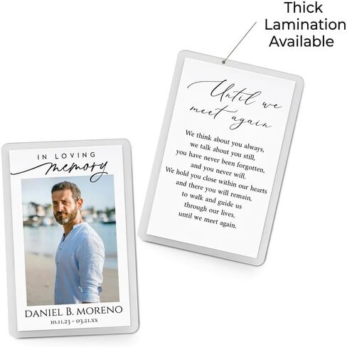 Funeral Memorial Prayer Cards, Double-Sided, Photo Personalized with Prayer, Poem, Memory Card, Celebration of Life Bereavement Poems, Comfort, Remembrance, Sympathy, Funeral Favors in Saudi Arabia