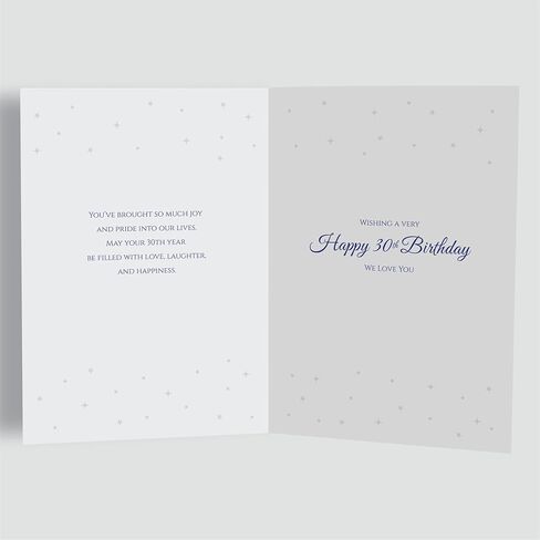 30th Birthday Card for Son – Navy Gold A5 Greeting Card with Printed Verse – Premium UK Made Milestone Design in Saudi Arabia