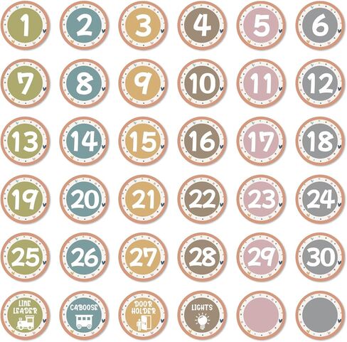 Boho Line Up Spots Stickers for Classroom Floor, 36pcs Number Stickers for Classroom, Waterproof Numbers Sticker Markers for Preschool Kindergarten Elementary Teacher Back to School Supply in Saudi Arabia