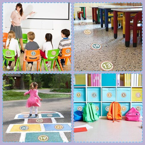 Boho Line Up Spots Stickers for Classroom Floor, 36pcs Number Stickers for Classroom, Waterproof Numbers Sticker Markers for Preschool Kindergarten Elementary Teacher Back to School Supply in Saudi Arabia