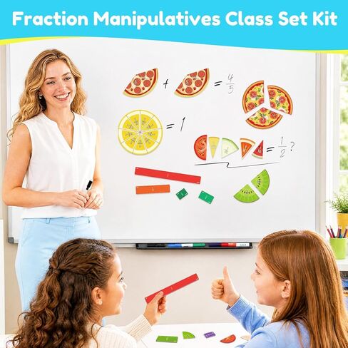 Magnetic Fraction Playbook for Kids – Magnetic Fraction Tiles & Montessori Fraction Demonstration Book, Hands-On Educational Puzzle Learning Set for Home, Elementary Classroom & Homeschool in Saudi Arabia