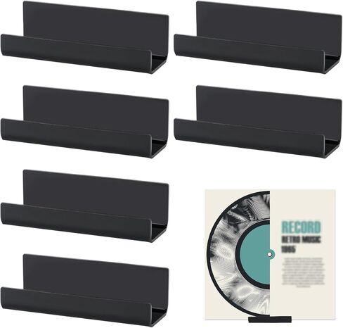 PEUTIER 12pcs Vinyl Record Wall Mount Shelf, Acrylic Album Record No Drill Adhesive Tape Vinyl Record Storage Display Holder Stand Racks for Album Covers Display (Clear) in Saudi Arabia