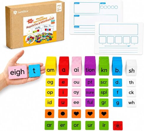 Large Size Phonics Word Building Magnetic Letter Tiles Set 239 Pieces Color-Coded Magnet Tiles with 2 Magnetic Spelling Boards Phonics Manipulatives Science of Reading Classroom Must Have Phonics Kit in Saudi Arabia