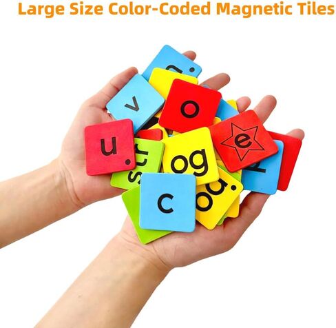 Large Size Phonics Word Building Magnetic Letter Tiles Set 239 Pieces Color-Coded Magnet Tiles with 2 Magnetic Spelling Boards Phonics Manipulatives Science of Reading Classroom Must Have Phonics Kit in Saudi Arabia
