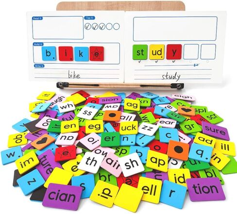 Large Size Phonics Word Building Magnetic Letter Tiles Set 239 Pieces Color-Coded Magnet Tiles with 2 Magnetic Spelling Boards Phonics Manipulatives Science of Reading Classroom Must Have Phonics Kit in Saudi Arabia