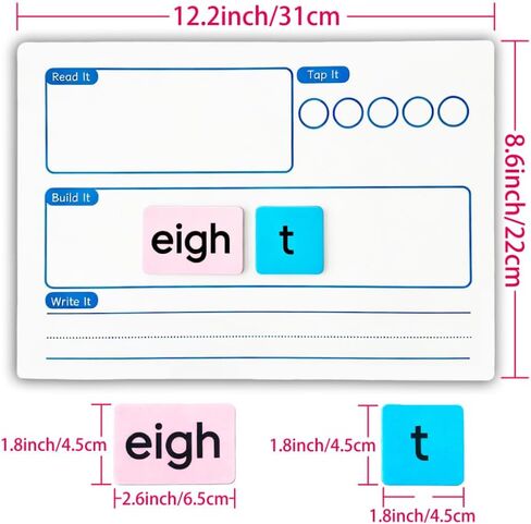 Large Size Phonics Word Building Magnetic Letter Tiles Set 239 Pieces Color-Coded Magnet Tiles with 2 Magnetic Spelling Boards Phonics Manipulatives Science of Reading Classroom Must Have Phonics Kit in Saudi Arabia