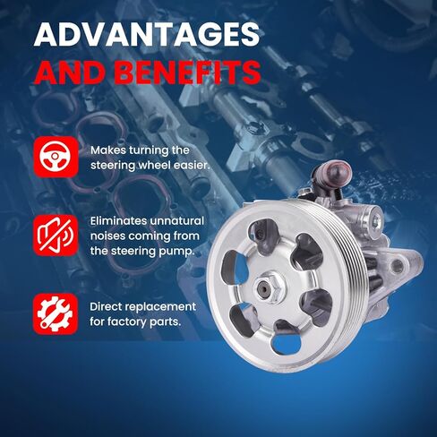 MOCA Power Steering Pump w/Pulley 96-05456 Fits 2006-2011 for Honda Civic 1.8L in Kuwait