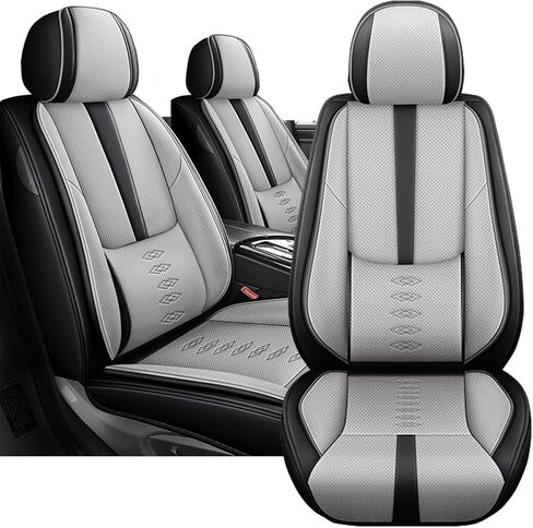 مناسب لأغطية مقاعد السيارة Honda Fit 2007-2020، أغطية مقاعد جلدية مقاومة للماء، واقيات مقاعد السيارة مضادة للانزلاق، متوافقة مع الوسادة الهوائية، غطاء مقعد أمامي للسيارات (مقعدين/أسود + أزرق) in Kuwait