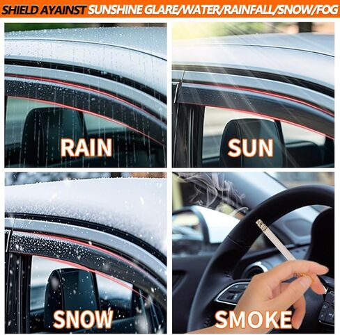 in-Channel Rain Guards for Dodge Ram 1500 2009-2018 Crew Cab, Ram 1500 Classic 2019-2025 Crew Cab, Ram 2500/3500 2011-2025 Crew & Mega Cab | Window Visors, Vent Shades, Window Deflectors in Kuwait
