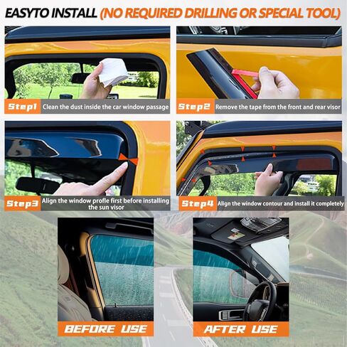 in-Channel Rain Guards for Dodge Ram 1500 2009-2018 Crew Cab, Ram 1500 Classic 2019-2025 Crew Cab, Ram 2500/3500 2011-2025 Crew & Mega Cab | Window Visors, Vent Shades, Window Deflectors in Kuwait