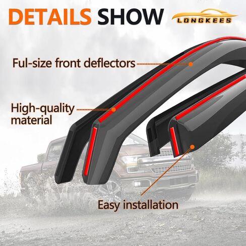 in-Channel Rain Guards for Dodge Ram 1500 2009-2018 Crew Cab, Ram 1500 Classic 2019-2025 Crew Cab, Ram 2500/3500 2011-2025 Crew & Mega Cab | Window Visors, Vent Shades, Window Deflectors in Kuwait