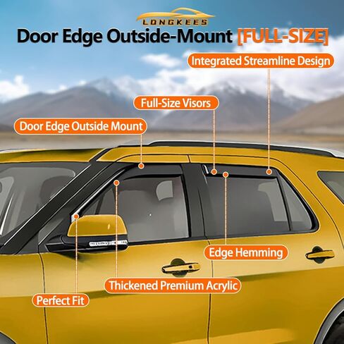 in-Channel Rain Guards for Dodge Ram 1500 2009-2018 Crew Cab, Ram 1500 Classic 2019-2025 Crew Cab, Ram 2500/3500 2011-2025 Crew & Mega Cab | Window Visors, Vent Shades, Window Deflectors in Kuwait