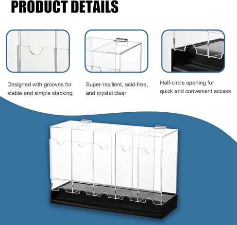 5-Slot Booster Pack Dispenser with Base Clear Acrylic Display Case Holds Up to 200 Booster Packs for Easy Access Works for Sports Card Collectibles and TCG Trading Card Games in Saudi Arabia
