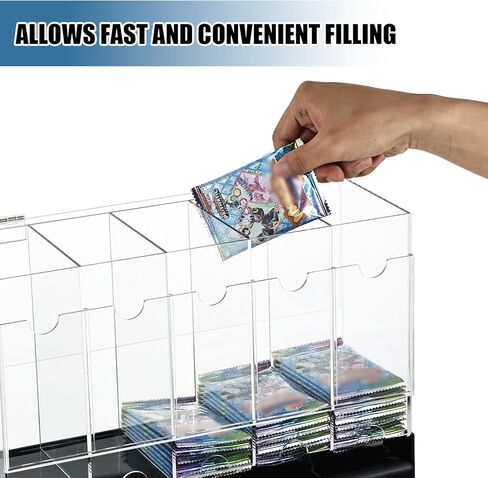 5-Slot Booster Pack Dispenser with Base Clear Acrylic Display Case Holds Up to 200 Booster Packs for Easy Access Works for Sports Card Collectibles and TCG Trading Card Games in Saudi Arabia