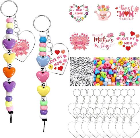 24 Set Mothers Day Craft Kits, Mom DIY Keychain Bulk Set with Acrylic Blank and UV DTF Stickers, Mama Craft Gifts Making Kit, Funny Classroom Home Birthday Art Activities Party Favors in Saudi Arabia