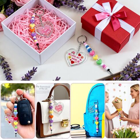 24 Set Mothers Day Craft Kits, Mom DIY Keychain Bulk Set with Acrylic Blank and UV DTF Stickers, Mama Craft Gifts Making Kit, Funny Classroom Home Birthday Art Activities Party Favors in Saudi Arabia