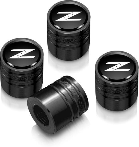 iPick Image for Nissan 350Z Z Logo Black on Black Aluminum Cylinder-Style Tire Valve Stem Caps in Kuwait