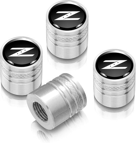 iPick Image for Nissan 350Z Z Logo Black on Black Aluminum Cylinder-Style Tire Valve Stem Caps in Kuwait