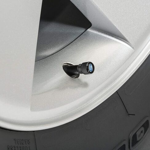 صورة iPick لأغطية جذع صمام الإطارات المصنوعة من الألومنيوم الأسود سهلة الإمساك لسيارة Ford Mustang Tri-Bar in Kuwait