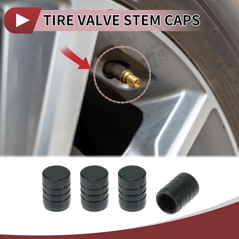 4 Pcs Decorative Tire Valve Stem Caps 17mm Tyre Valve Dust Covers for Most Cars Truck Gray Aluminum Alloy Plastic in Kuwait