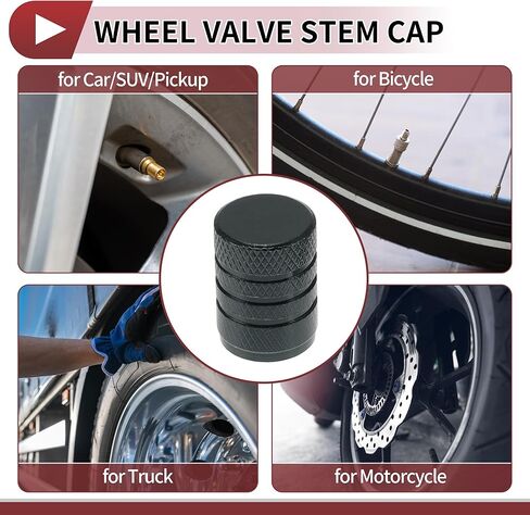 4 Pcs Decorative Tire Valve Stem Caps 17mm Tyre Valve Dust Covers for Most Cars Truck Gray Aluminum Alloy Plastic in Kuwait