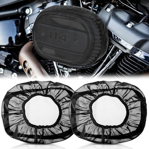 Meonum 2 Pack Air Filter Rain Sock Cover, Compatible with Harley Touring/FLHR/FLHX/Dyna/Softail /114 Road King, Waterproof Dustproof Heavy Breather Air Cleaner Protective Wrap Covers in Saudi Arabia