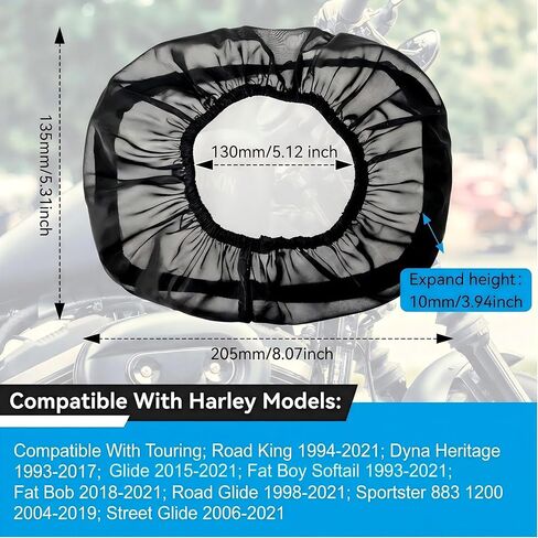 Meonum 2 Pack Air Filter Rain Sock Cover, Compatible with Harley Touring/FLHR/FLHX/Dyna/Softail /114 Road King, Waterproof Dustproof Heavy Breather Air Cleaner Protective Wrap Covers in Saudi Arabia