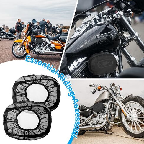 Meonum 2 Pack Air Filter Rain Sock Cover, Compatible with Harley Touring/FLHR/FLHX/Dyna/Softail /114 Road King, Waterproof Dustproof Heavy Breather Air Cleaner Protective Wrap Covers in Saudi Arabia