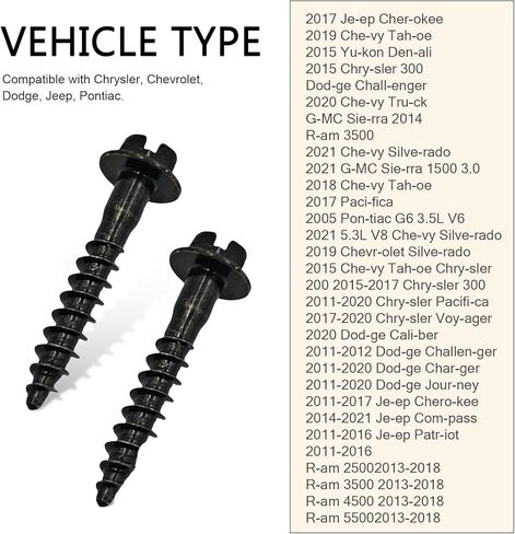 5PCS Air Box Screw, Stainless Steel Air Filter Housing Retaining Bolts, Compatible with Chrysler, Chevrolet, Jeep, Dodge, Pontiac, Air Filter Box Screws Replaces BAS01003, 6509605AA in Saudi Arabia