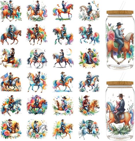 24 PCS Father's Day Best Dad UV DTF Cup Wrap 16oz Ready, rub on Stickers High Viscosity Self-Adhesive for Glass Cans and Hard Surfaces in Saudi Arabia