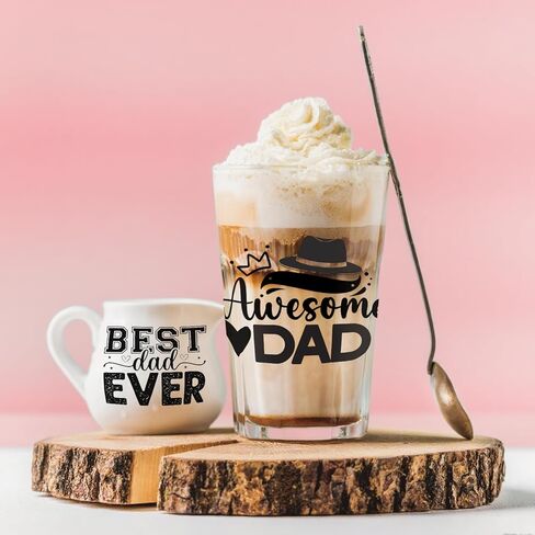 24 PCS Father's Day Best Dad UV DTF Cup Wrap 16oz Ready, rub on Stickers High Viscosity Self-Adhesive for Glass Cans and Hard Surfaces in Saudi Arabia