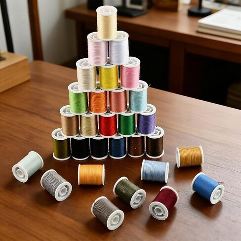 Polyester Sewing Thread Set with 10 Hand Needles and 2 Needle Threader, Sewing Thread Kit for Hand and Machine Sewing, 30 Vibrant Colors 50 Yards per Threads Spool in Saudi Arabia