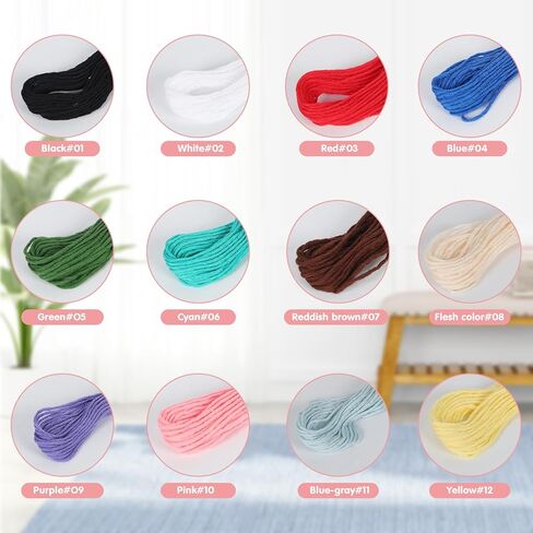 24pcs Sashiko Thread Sashiko Kit Sashiko Skein 209.97 Yards 12 Colors Natural Plant Dyed Sashiko Cotton Embroidery Thread Japanese Quilting & Embroidery Sashiko Kit Supplies 100% Cotton in Saudi Arabia