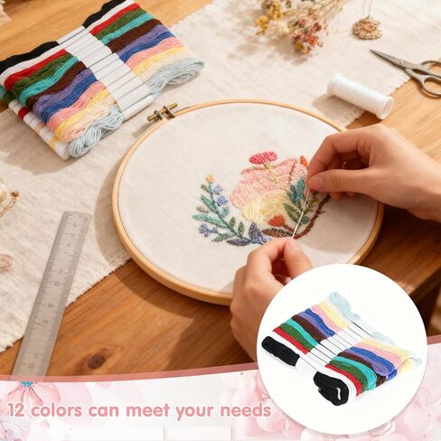 24pcs Sashiko Thread Sashiko Kit Sashiko Skein 209.97 Yards 12 Colors Natural Plant Dyed Sashiko Cotton Embroidery Thread Japanese Quilting & Embroidery Sashiko Kit Supplies 100% Cotton in Saudi Arabia