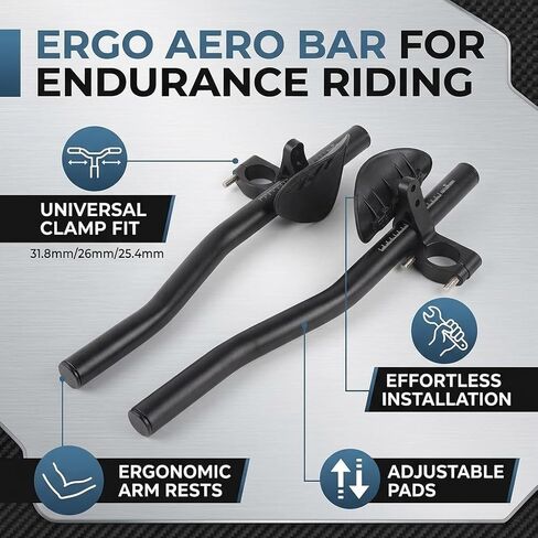 Ergonomic Rest Handlebar, Adjustable Bike Aero Bar for Road Bike, Triathlon, Mountain Bikes (black) in Saudi Arabia