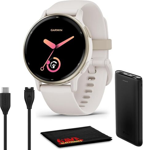 Garmin Vivoactive 5, Health and Fitness GPS Smartwatch for Men and Women, Metallic Navy Bezel w/Navy Case and Silicone Band, 1.2" AMOLED Touchscreen Display, 11 Days Battery Life (Bundle) in Saudi Arabia