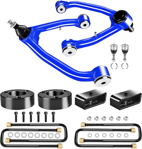 Front 3" Rear 2" Lift Leveling Kit Front Strut Spacers Rear Lift Blocks, Upper Control Arms with Ball Joints, Compatible with Chevy for Silverado 1500 2007-2014, for GMC Sierra 1500 2007-2018 in Saudi Arabia