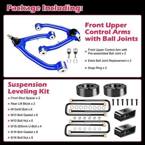 Front 3" Rear 2" Lift Leveling Kit Front Strut Spacers Rear Lift Blocks, Upper Control Arms with Ball Joints, Compatible with Chevy for Silverado 1500 2007-2014, for GMC Sierra 1500 2007-2018 in Saudi Arabia
