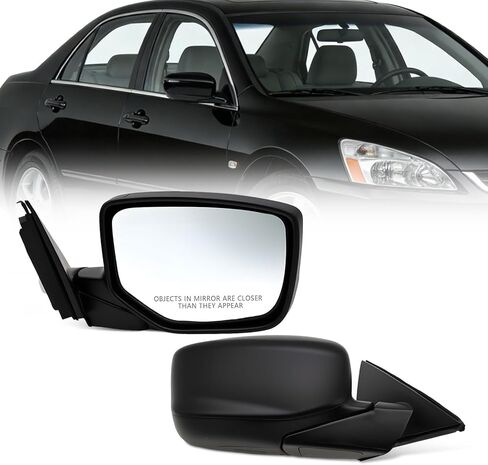 مجموعة مرآة جانبية للراكب الأيمن متوافقة مع Accord 2008 2009 2010 2011 2012 دليل طاقة غير ساخن قابل للطي أسود غير لامع HO1321230 (3 دبابيس) in Kuwait