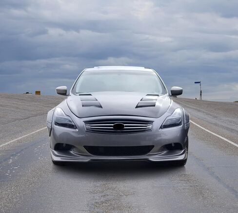 Front Bumper Lip Compatible with 2008-2014 Infiniti G37 Coupe & Q60, J Style Black PU Poly Urethane Front Lip Splitter Finisher Under Chin Spoiler Add On by IKON MOTORSPORTS, 2009 2010 2011 2012 2013 in Kuwait